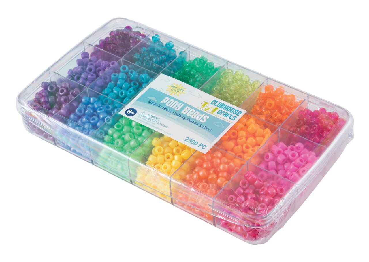 Sulyn Clubhouse Crafts Pony Beads, Assorted Colors, Set of 2300